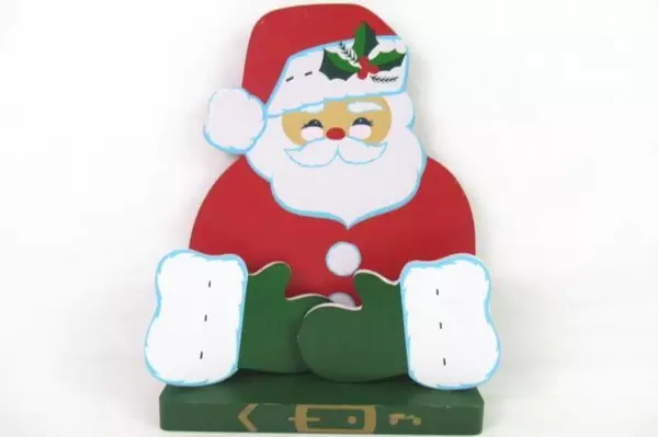 Vintage 1985 Lillian Vernon Santa Christmas Card Holder Book Wall Shelf