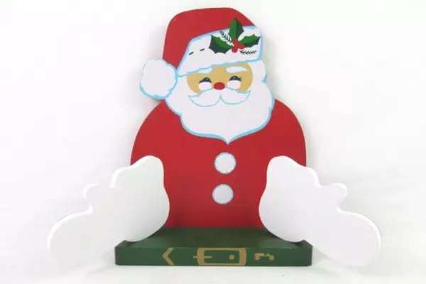 Vintage 1985 Lillian Vernon Santa Christmas Card Holder Book Wall Shelf