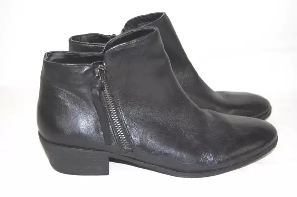 Yellow Box Leather Ankle Booties Women's Size 8.5 Black Zip Closure