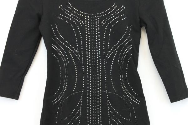 Olsenboye Black 3/4 Sleeve Fitted Shift Dress Size S Cotton Steampunk