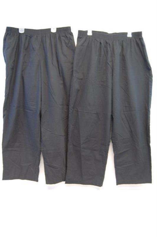 Lot of 2 Butter Soft Scrub Pants Women's Size 2XP Black Pockets Elastic Waist