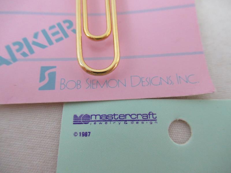 3 Vintage Gold Plated Page Marker Book Mark Religious Bob Siemon Mastercraft