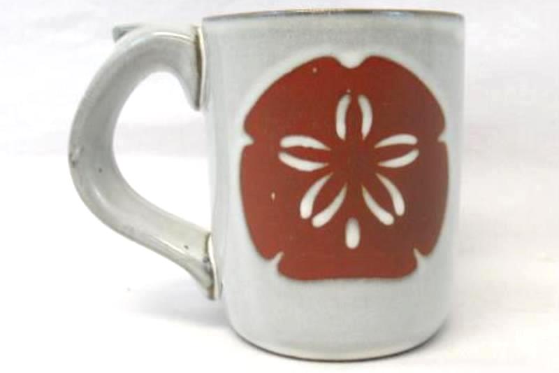 Coffee Mug Sand Dollar Deco St Thomas Virgin Islands USVI aGiftCorp Pottery