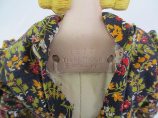 Vintage 17" Amy March Little Women Bisque China Doll Yield House w/ Metal Stand
