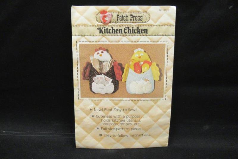 Vtg Patch Press Soft Cradle and Dolly Sewing Pattern Plus Kitchen Chicken
