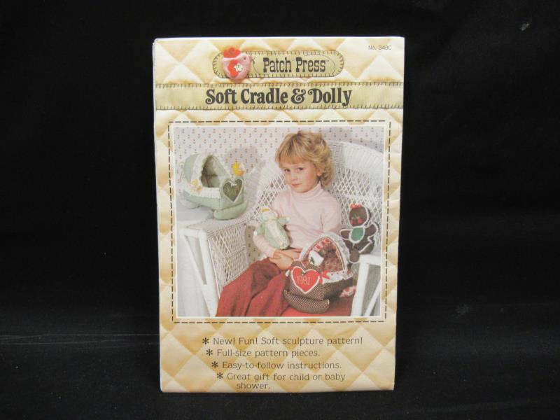 Vtg Patch Press Soft Cradle and Dolly Sewing Pattern Plus Kitchen Chicken