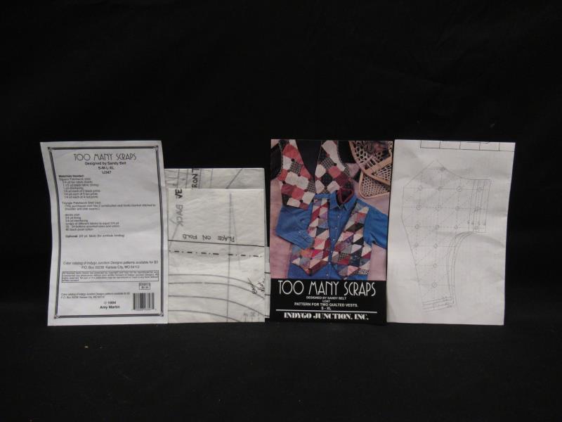 Vintage Indygo Junction Too Many Scraps Uncut Sewing Pattern Vest