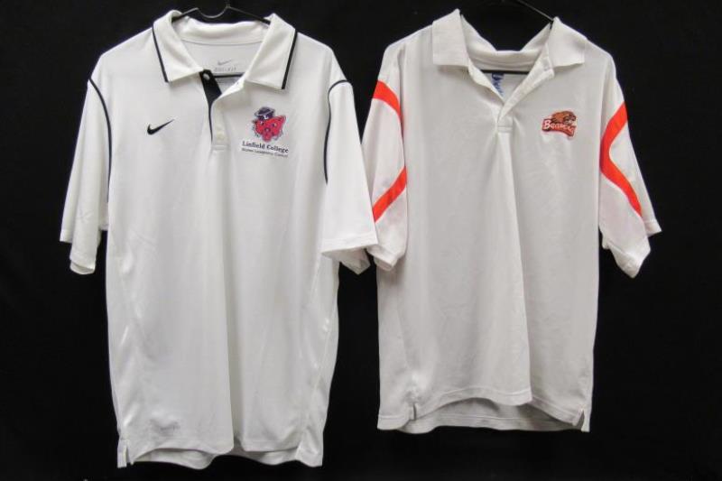 Lot of 2 Oregon College Polo Shirts OSU Beavers Linfield Alumni Men's Size L