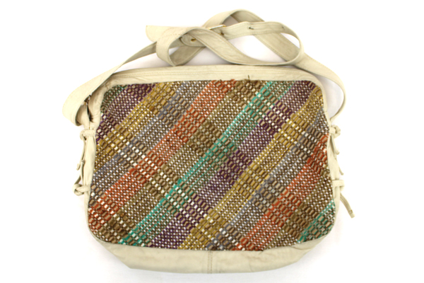 Vintage MEYERS Woven Leather Cross Body Messenger Purse Handbag