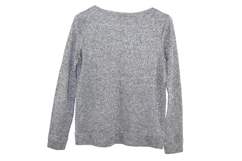 Ann Taylor LOFT Women's Long Sleeve Top Size Small Grey Tinsel Metallic