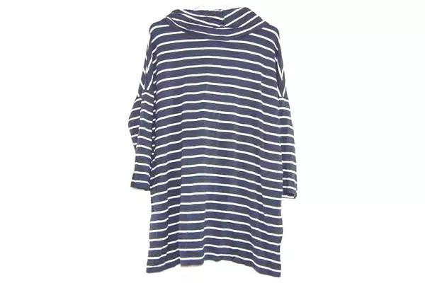 Ann Taylor Loft Women's Lounge Cowl Neck Top Size L Fleece Line Striped