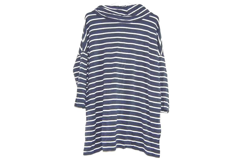Ann Taylor LOFT Women's Lounge Cowl Neck Top Size L Fleece Line Striped