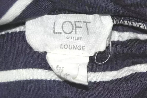 Ann Taylor Loft Women's Lounge Cowl Neck Top Size L Fleece Line Striped