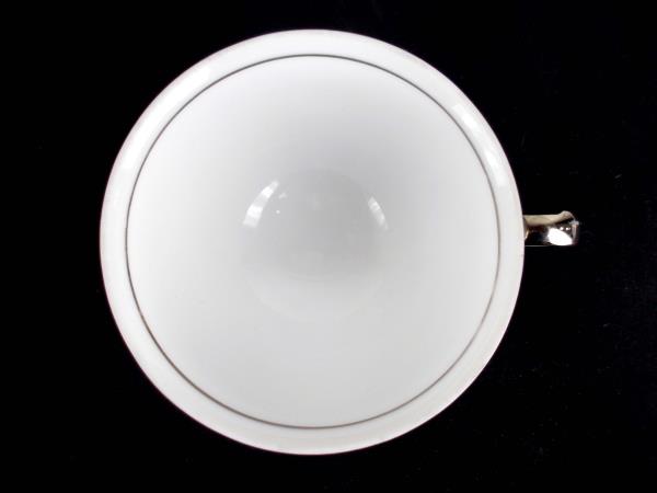 Fleurette by Empress #601 Set 6 Cups and Saucers Japan Blue Gray Roses Platinum