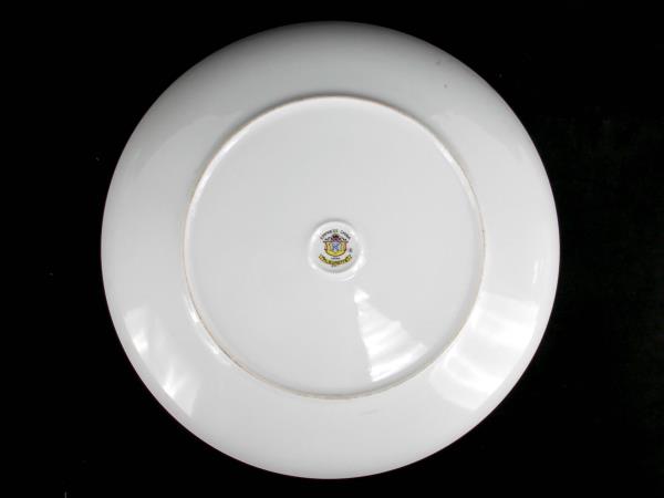 Fleurette by Empress #601 12.5" Round Cookie Plate Japan Blue Gry Roses Platinum