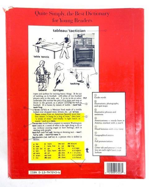 1989 WEBSTER'S NEW WORLD DICTIONARY For Young Readers Maps Updated Edition