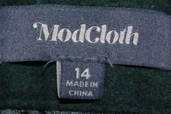Modcloth Pleated Circle Skirt Women's Size 14 Green Wool Blend Textured
