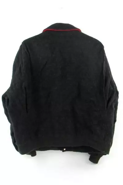 Vintage Woolrich Bomber Jacket Men's See Measurement Wool Shell Plaid Lined Grey