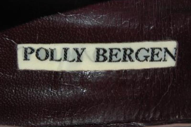 Vintage Polly Bergen Almond Toe Heels Women's Size 9 AA Plum Suede Leather