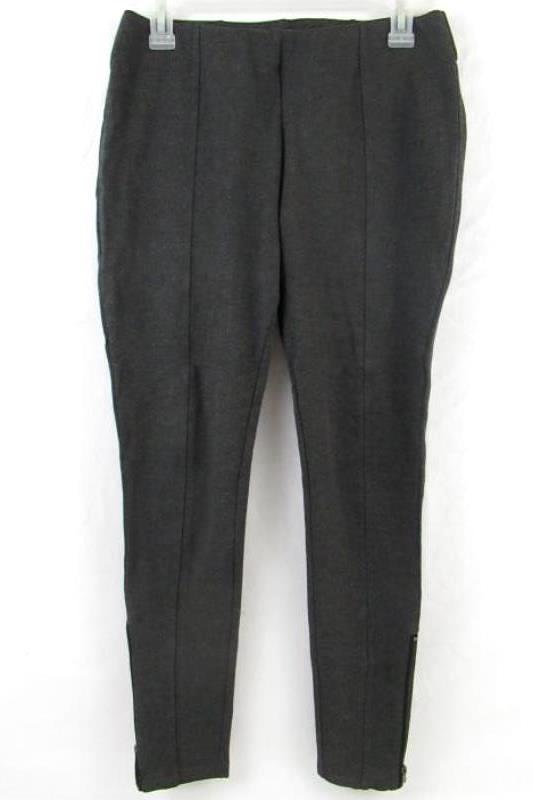 Nordstrom Cropped Zipper Ankle Pants Women's Size Medium Grey Pull Up