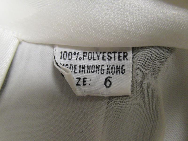 Vintage Nipon Blouse Women's Long Sleeve Top Size 6 White Chiffon Striped