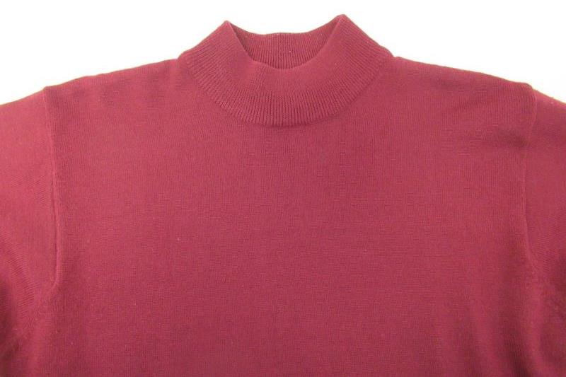Vintage Breckenridge Sweater Mock Neck Women's Sz Small Burgundy Wool Blend