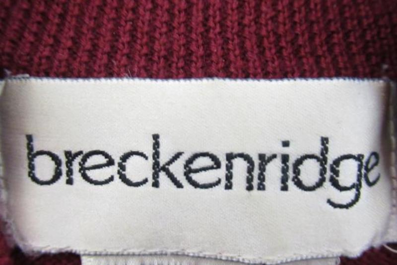 Vintage Breckenridge Sweater Mock Neck Women's Sz Small Burgundy Wool Blend