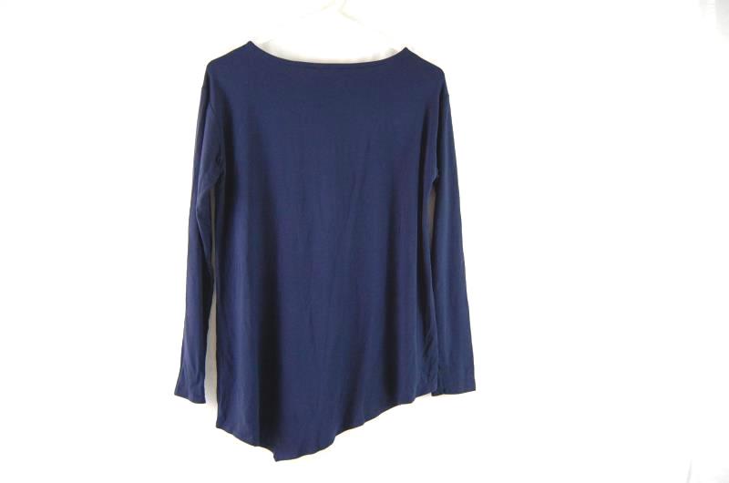 Eileen Fisher Long Sleeve Top Women's Size XS Navy Blue Round Neckline NWT