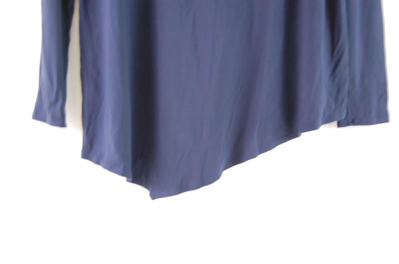 Eileen Fisher Long Sleeve Top Women's Size XS Navy Blue Round Neckline NWT