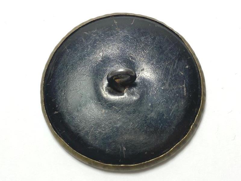 Antique Brass Metal Shank Button Featuring A Dove And Flowers 1 3/8 Inch