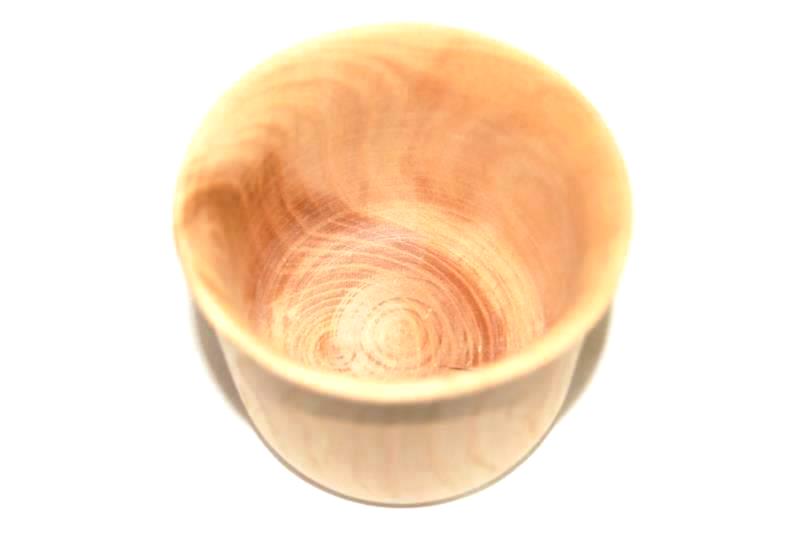 Hand Carved Wooden Cup Kirsebaer 19/10-95 Ove No Handle