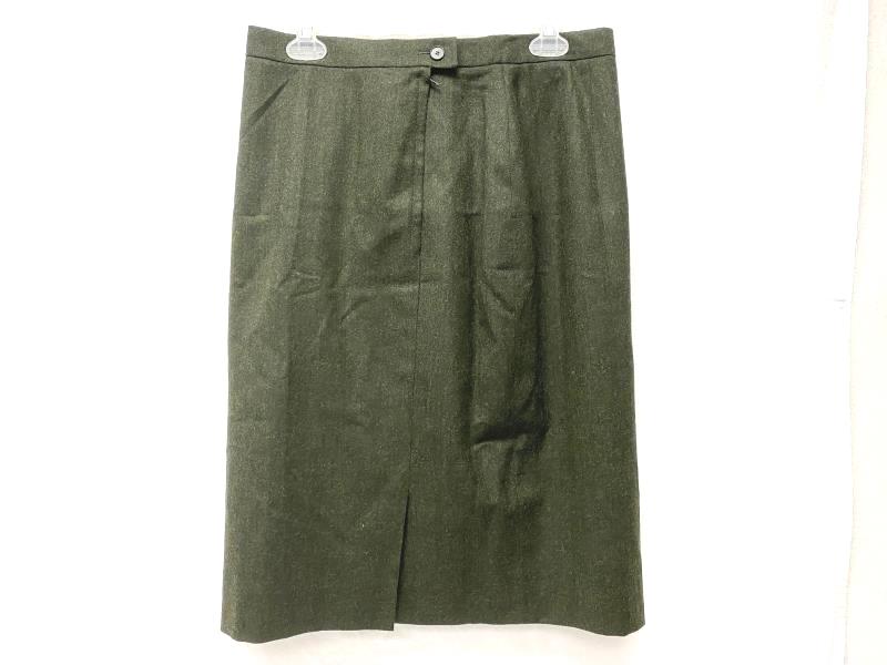 Vintage Akris Club Wool Knee Length Pencil Skirt Women's Size 12 Green