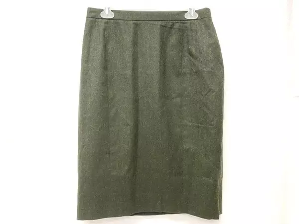 Vintage Akris Club Wool Knee Length Pencil Skirt Women's Size 12 Green