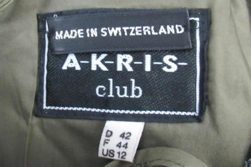Vintage Akris Club Wool Knee Length Pencil Skirt Women's Size 12 Green