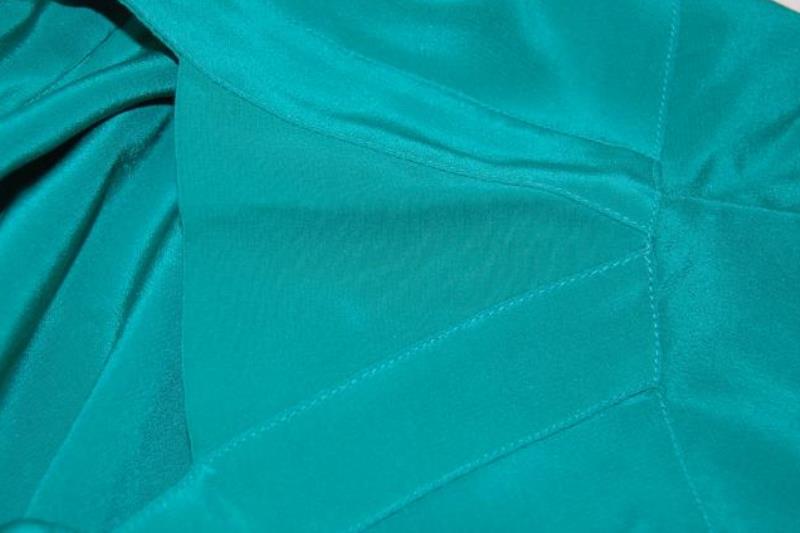 Vintage Lloyd Williams Silk Short Sleeve Top Women's Size 8 Teal Satin