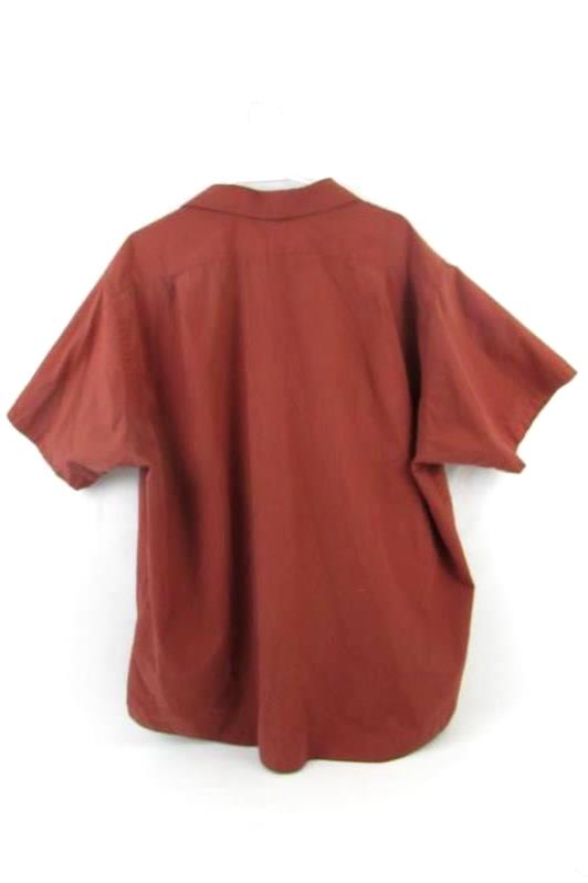 Van Heusen 1/2 Sleeve Wrinkle Free Poplin Button Up Shirt Men's Sz 18.5 Rust