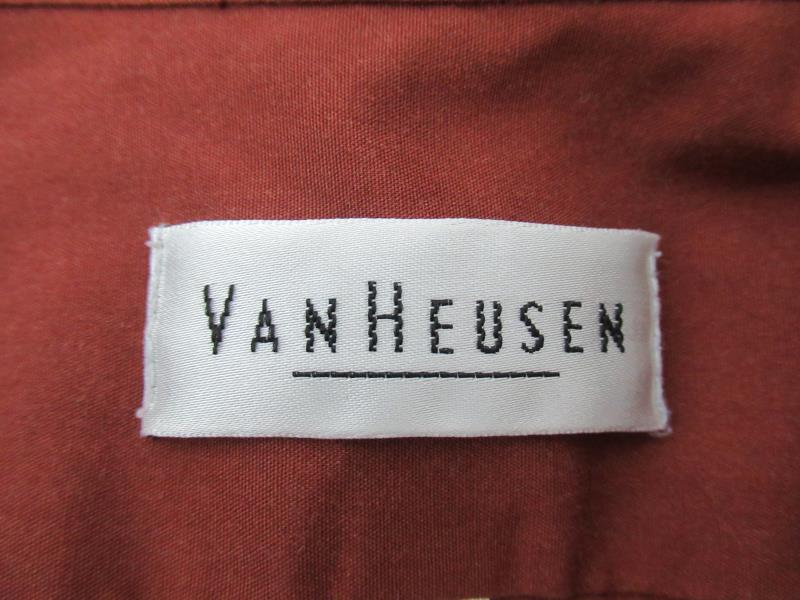 Van Heusen 1/2 Sleeve Wrinkle Free Poplin Button Up Shirt Men's Sz 18.5 Rust