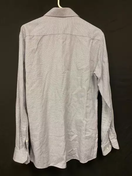 Saks Fifth Ave Red Label Trim Fit Button Up Shirt Men's Size 16 34/35 Blue White