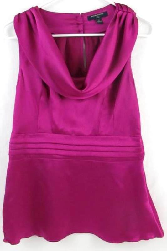 Banana Republic Petite Satin Sleeveless Top Women's Size 8P Pink Textured