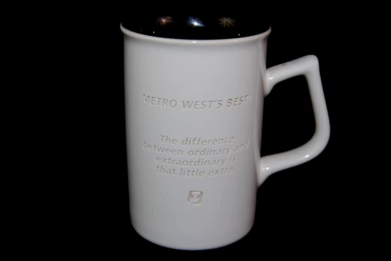 First Interstate Bank Coffee Mug Mount Hood Engraving White Black Cup