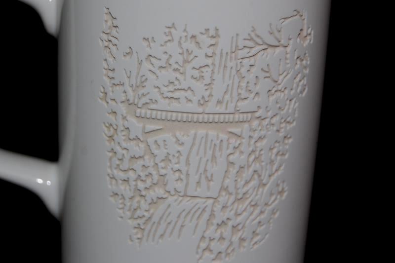 First Interstate Bank Coffee Mug Multnomah Falls Engraving White Black
