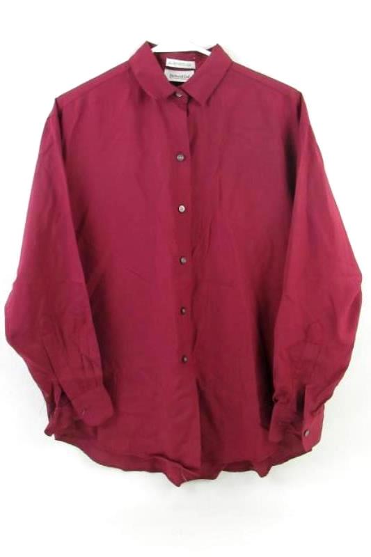 Vintage Richard LTD Button Up Shirt Women's Size 8 Imported Silk Burgundy
