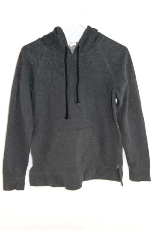Maurices Pullover Sweatshirt Gray Hooded Women's Size Small Raw Hem Pockets