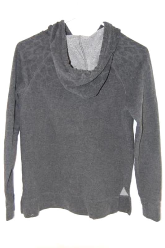 Maurices Pullover Sweatshirt Gray Hooded Women's Size Small Raw Hem Pockets