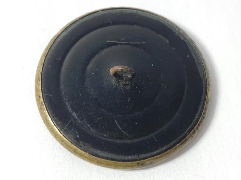 Vintage Brass Shank Button Back to Back Greco-Roman Soldiers Dragon 1.5 inch
