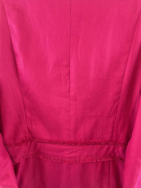 Neiman Marcus Exclusive Pink Fuchsia Jacket Blazer 100% Linen Women's Size 16