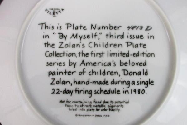 Viletta China Zolan's Children By Donald Zolan By Myself Plate
