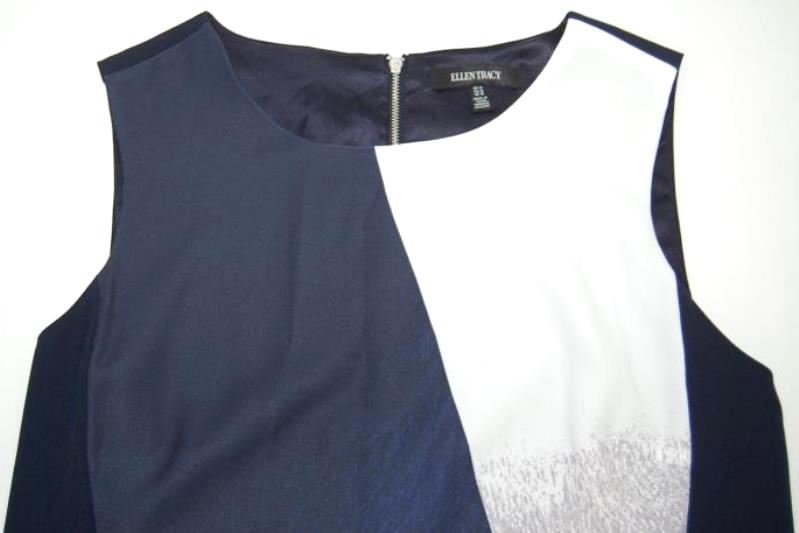 Ellen Tracy Sleeveless Belted Dress Women's Size 12 Round Neckline Zip Closure