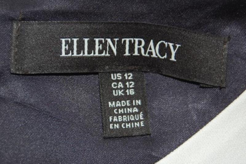 Ellen Tracy Sleeveless Belted Dress Women's Size 12 Round Neckline Zip Closure