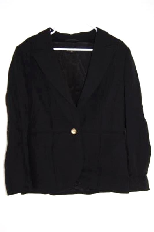 Escada Blazer Jacket Women's Size 42 Black Textured Pockets Collared